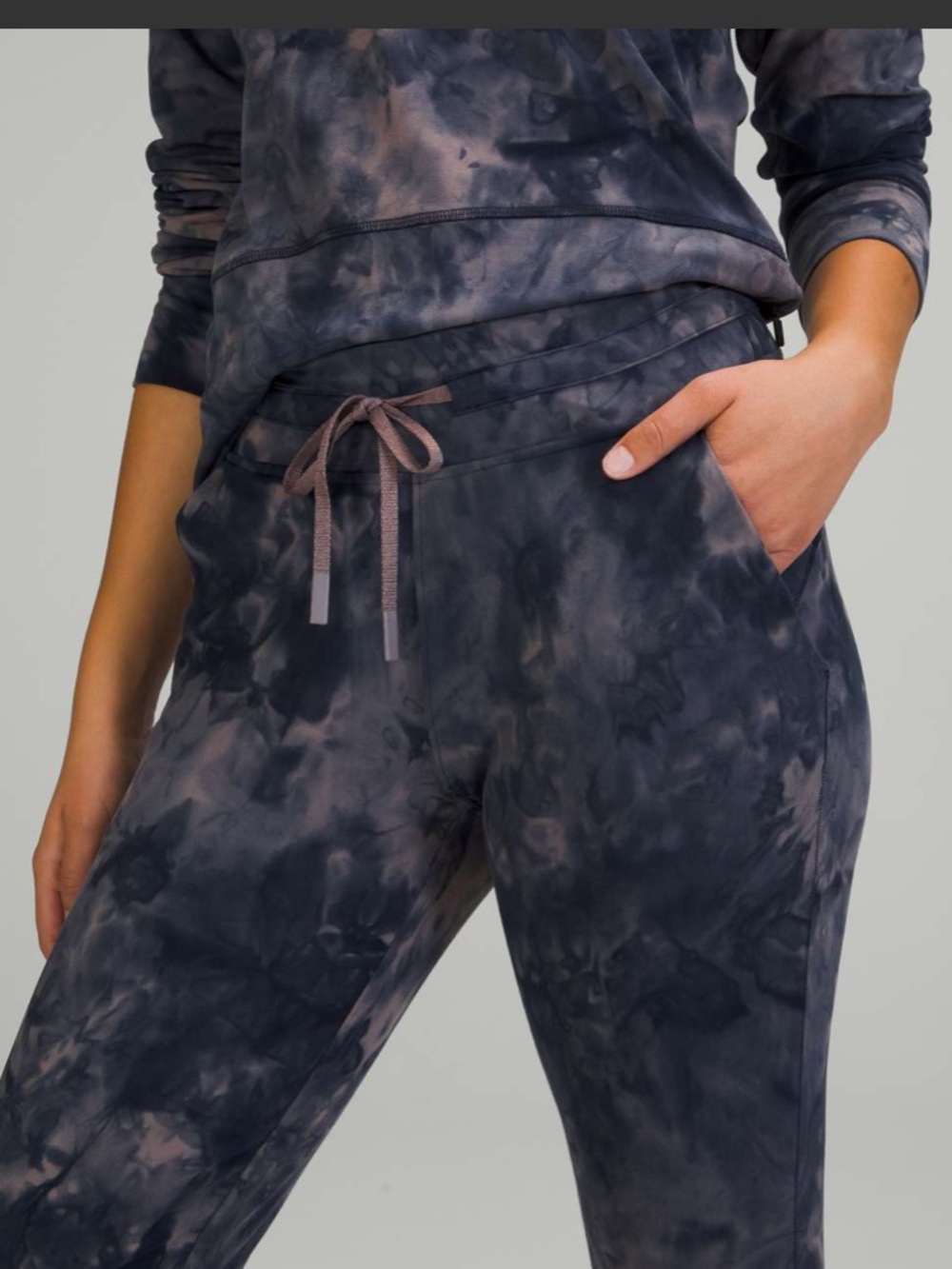 #962 Lululemon Ready to Rulu Jogger Crop Diamond Dye Lunar Rock True Navy Sz 4 - Picture 4 of 11